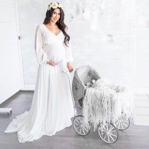 White wrap around Robe for Maternity or non
